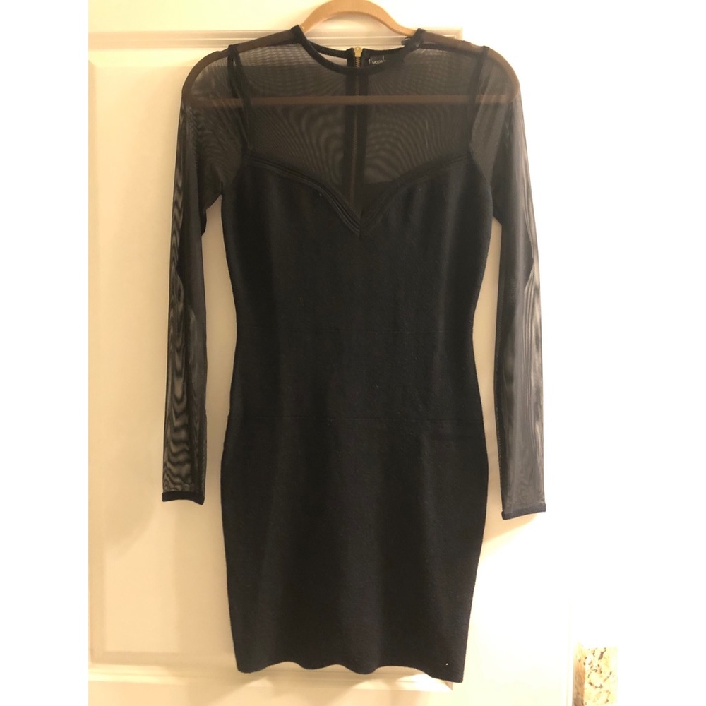 Moda International Sheer Sleeve Cocktail Dress